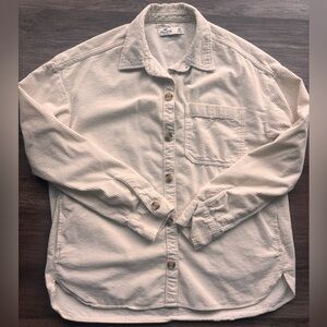 Hollister Beige Corduroy Button-Down Shirt